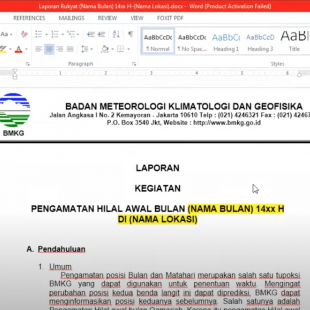 Penyusunan Laporan Pengamatan Hilal Tahun 2022